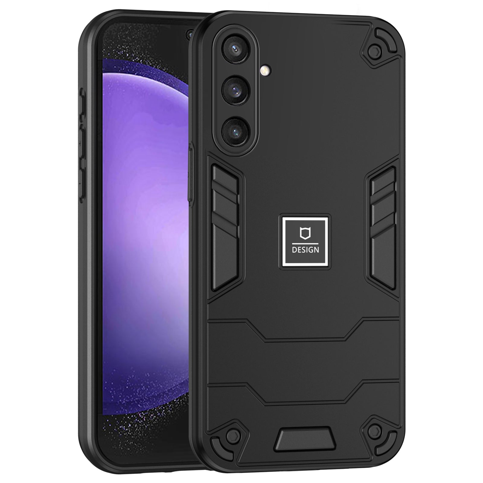 For Samsung Galaxy S23 FE Case Armor Hard PC + Soft TPU Phone Cover - Purple For Samsung Galaxy S23 FE Case Armor Hard PC + Soft TPU Phone Cover - Purple